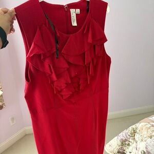 Red ruffle dress